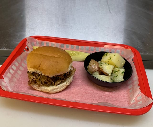Kid's Pulled Pork Sandwich.